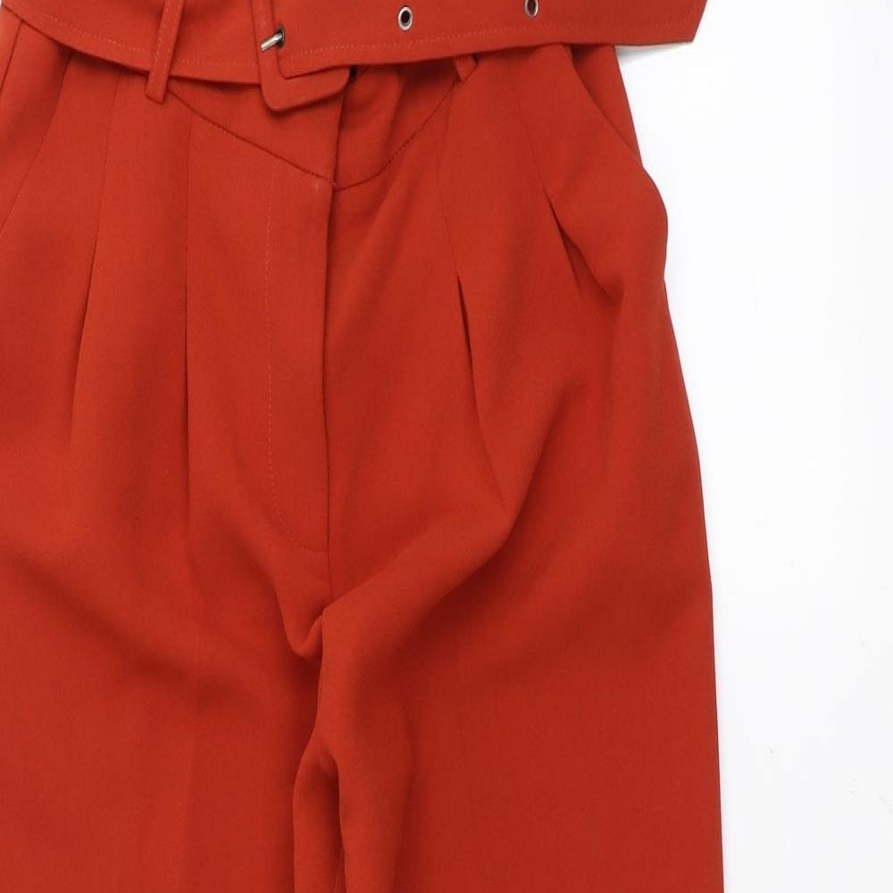 Topshop Womens Orange   Trousers  Size 8 L27 in - Belted