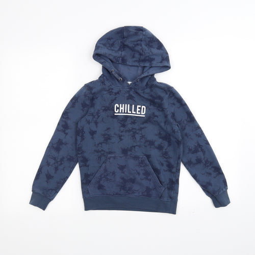 M&Co Boys Blue   Pullover Hoodie Size 8-9 Years