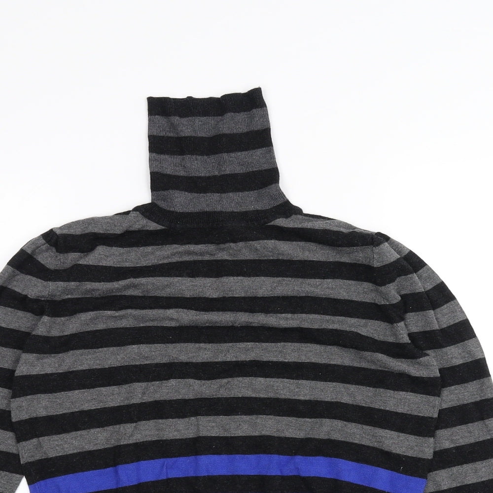 Dorothy Perkins Womens Grey Striped  Basic T-Shirt Size 14