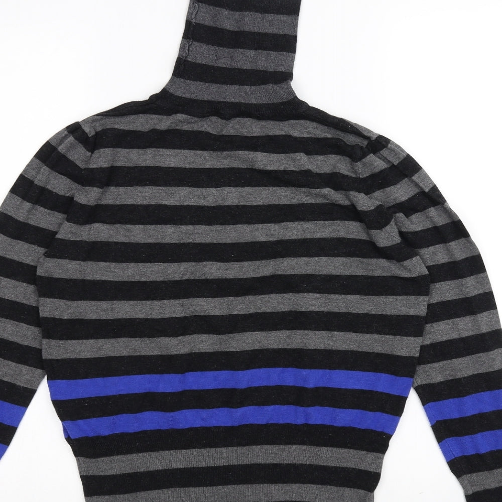 Dorothy Perkins Womens Grey Striped  Basic T-Shirt Size 14