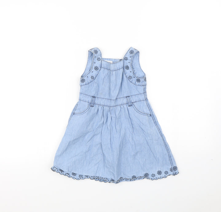 John Lewis Girls Blue Fit & Flare Size 2 Years