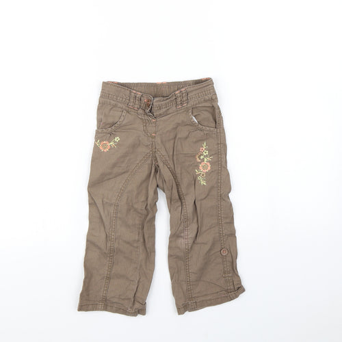 TU Girls Brown   Cargo Trousers Size 18 Months