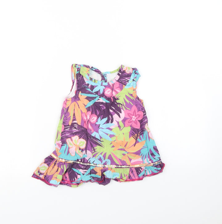 Preworn Baby Multicoloured Floral Basic T-Shirt Size 18-24 Months
