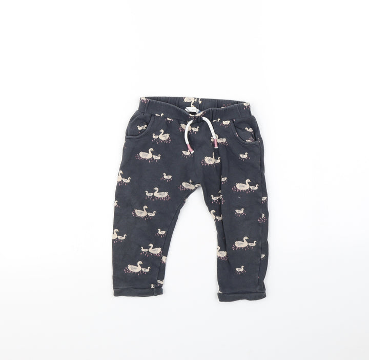 John Lewis Girls Blue Animal Print Jogger Trousers Size 18 Months