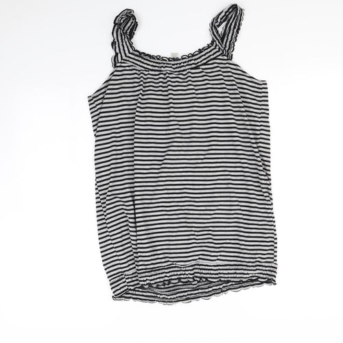 Inspire Womens Black Striped  Basic T-Shirt Size M
