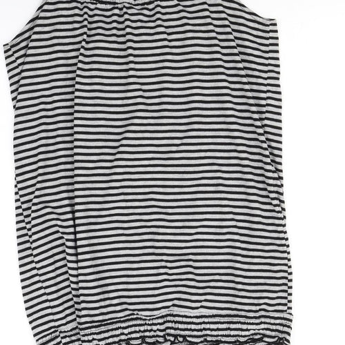 Inspire Womens Black Striped  Basic T-Shirt Size M