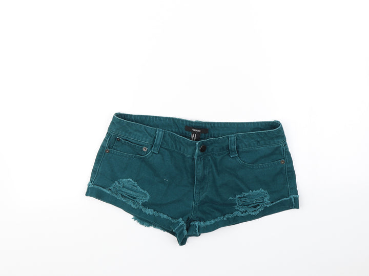 FOREVER 21 Womens Green Cut-Off Shorts Size 28 in
