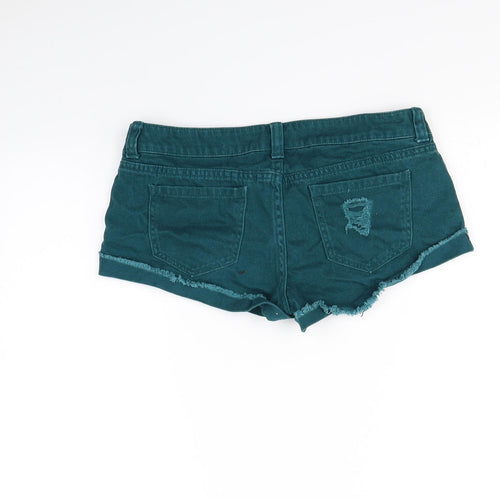 FOREVER 21 Womens Green   Cut-Off Shorts Size 28 in