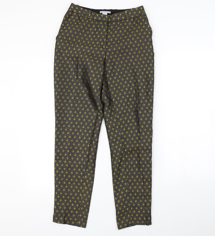 H&M Womens Gold Geometric Trousers Size 6 L28 in