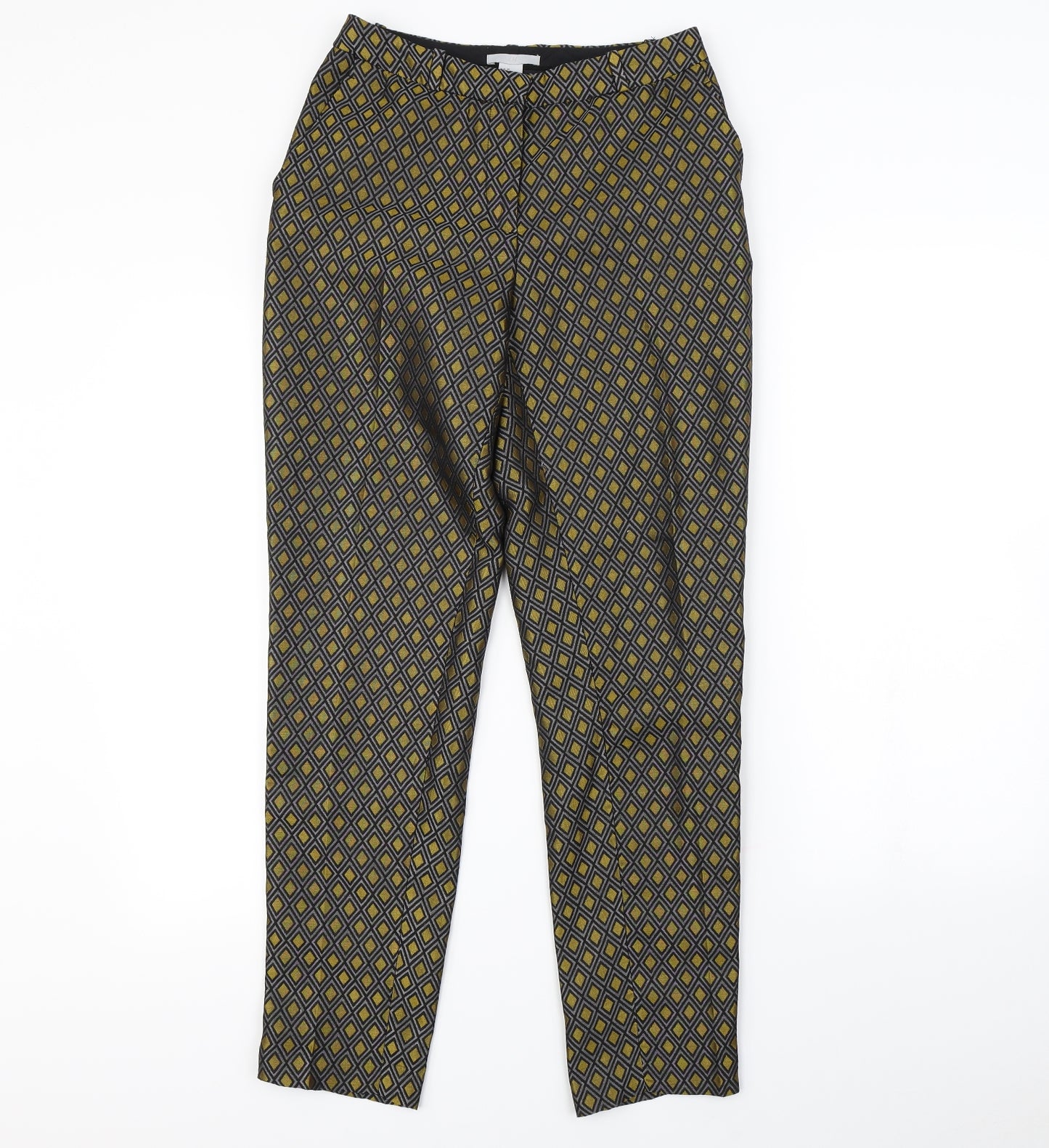 H&M Womens Gold Geometric  Trousers  Size 6 L28 in