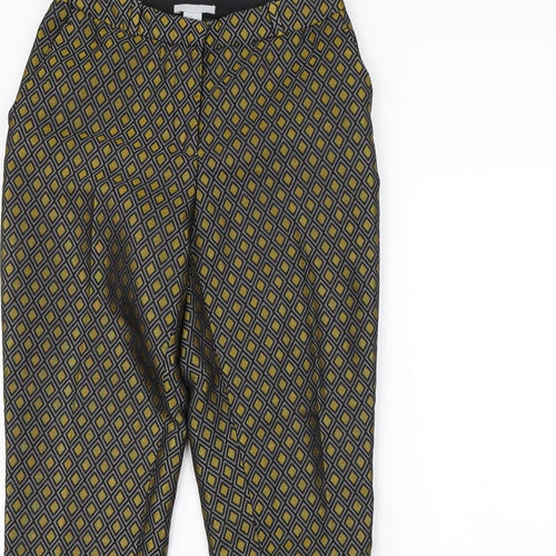 H&M Womens Gold Geometric  Trousers  Size 6 L28 in