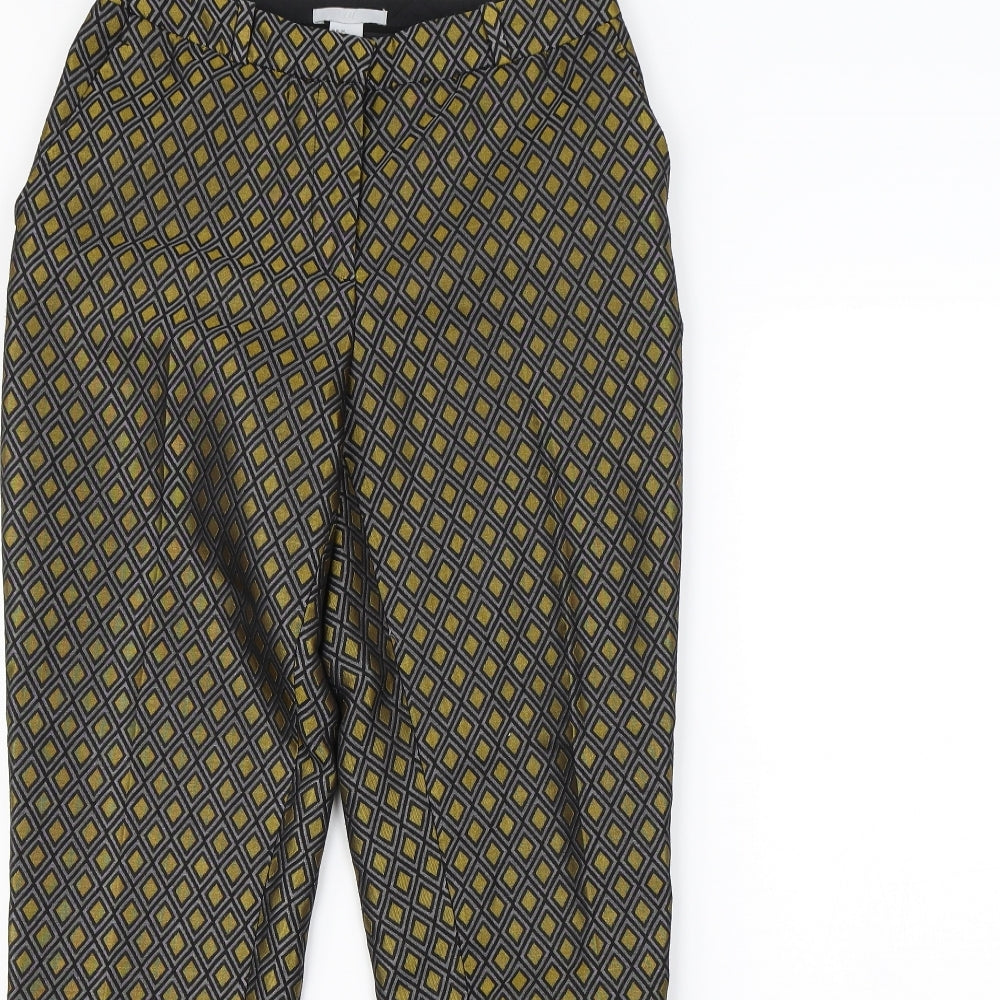 H&M Womens Gold Geometric  Trousers  Size 6 L28 in