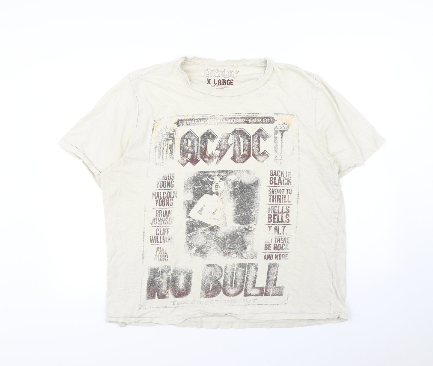 acdc Mens Beige    T-Shirt Size XL  - ACDC
