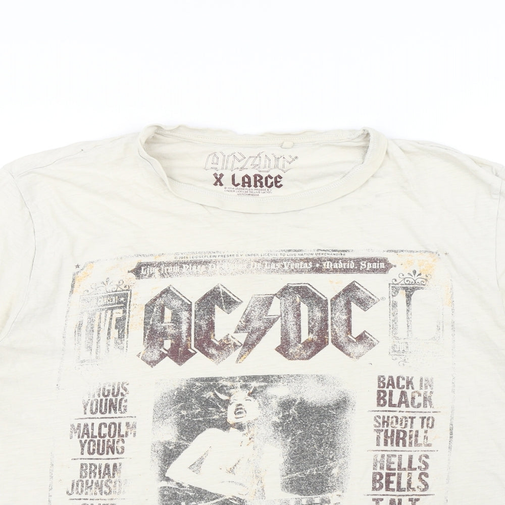 acdc Mens Beige    T-Shirt Size XL  - ACDC