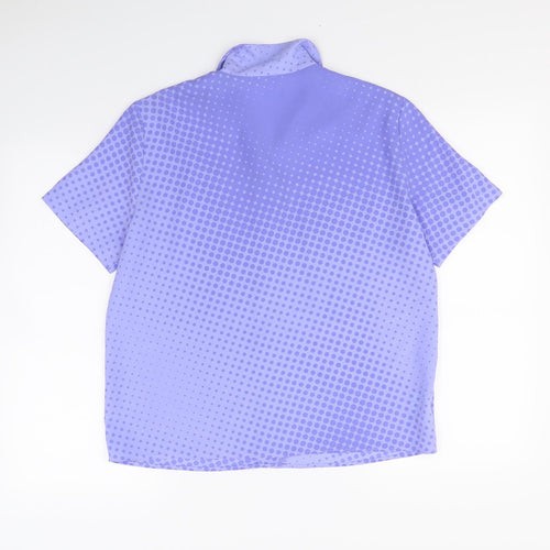 Preworn Womens Purple Polka Dot  Basic Button-Up Size 12