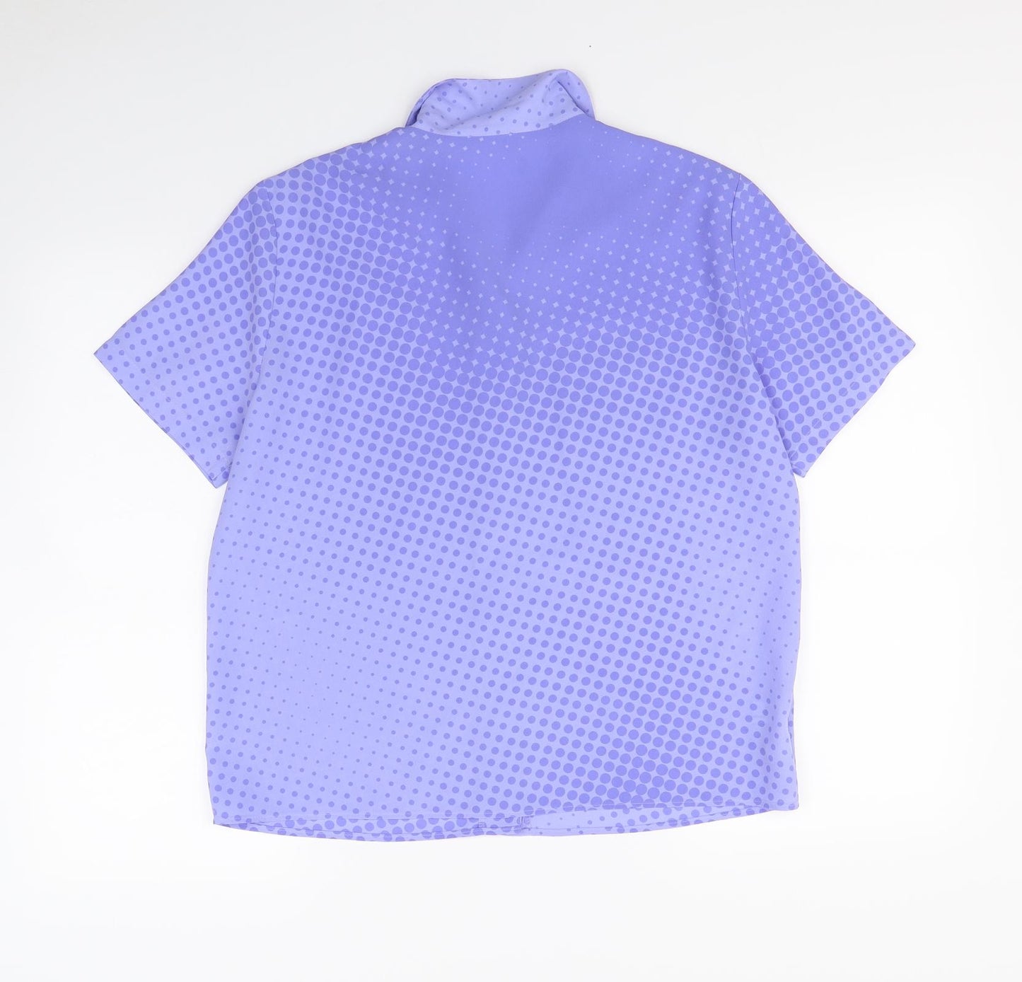 Preworn Womens Purple Polka Dot  Basic Button-Up Size 12