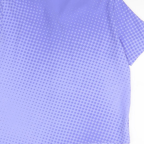 Preworn Womens Purple Polka Dot  Basic Button-Up Size 12