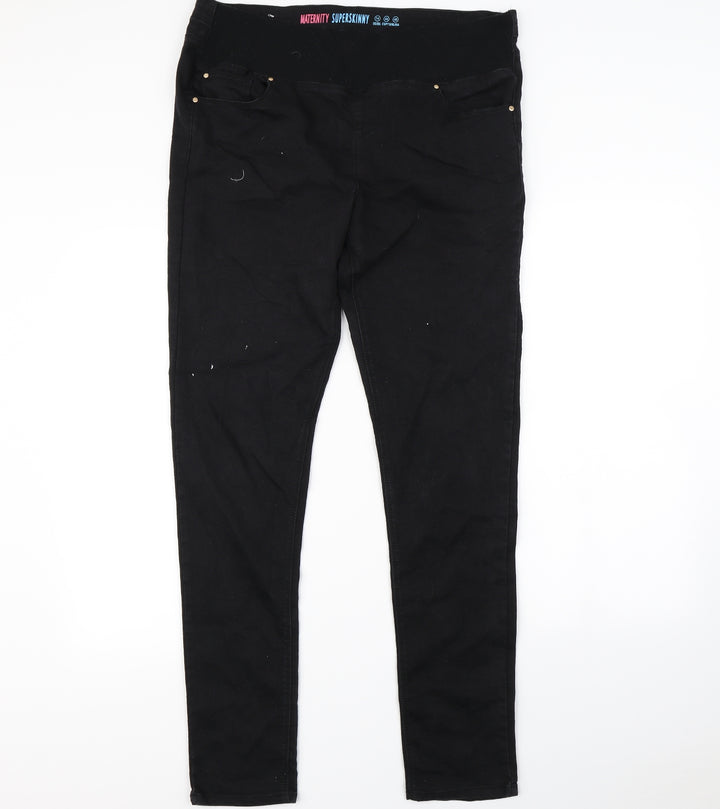Preworn Womens Black Skinny Jeans Size 14 L30 in