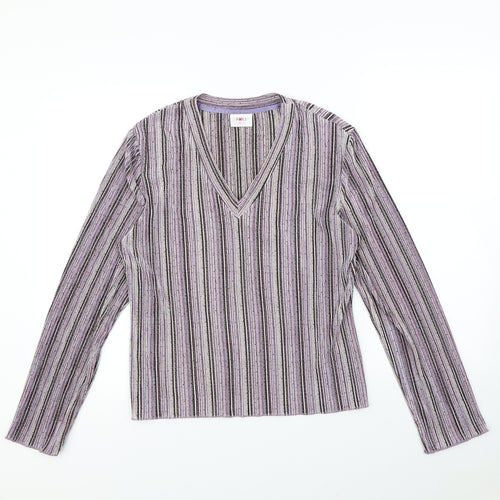 NEXT Womens Pink Striped  Basic T-Shirt Size 14