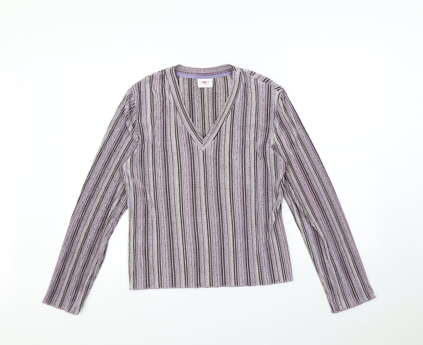 NEXT Womens Pink Striped  Basic T-Shirt Size 14