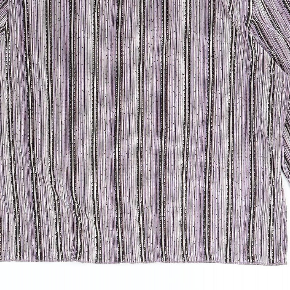 NEXT Womens Pink Striped  Basic T-Shirt Size 14
