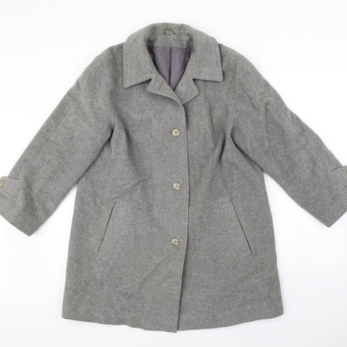Noto Womens Grey   Overcoat Coat Size 14