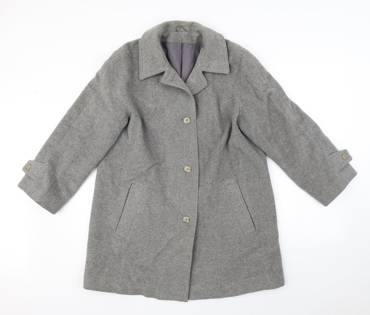Noto Womens Grey   Overcoat Coat Size 14