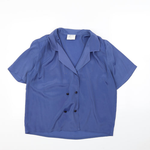 Amari Womens Blue   Basic Button-Up Size 14