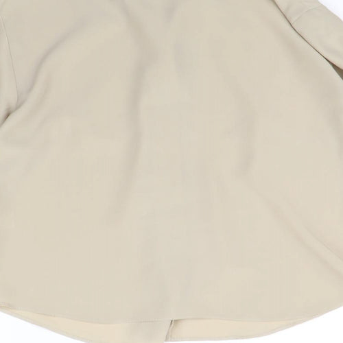 Essentials Womens Beige   Basic Button-Up Size 16