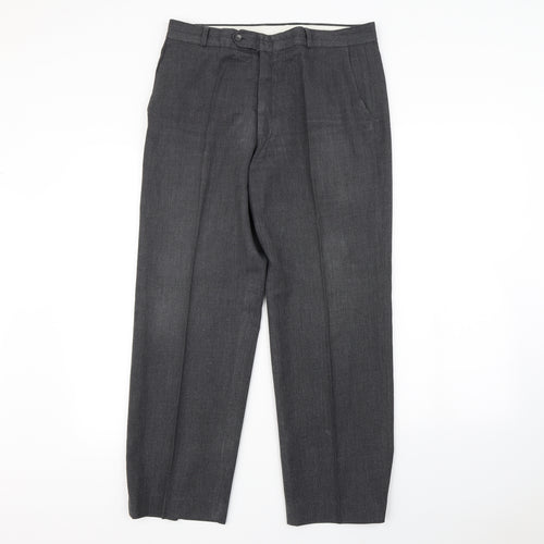 Berketex Mens Grey   Dress Pants Trousers Size 34 in L30 in
