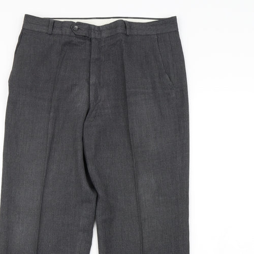Berketex Mens Grey   Dress Pants Trousers Size 34 in L30 in