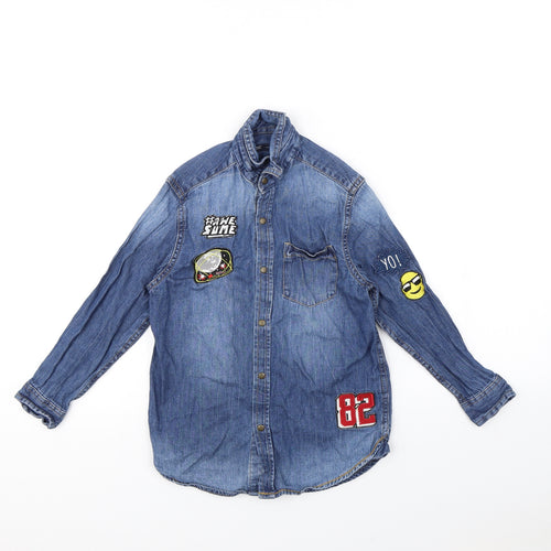 NEXT Boys Blue  Denim Basic Button-Up Size 7 Years