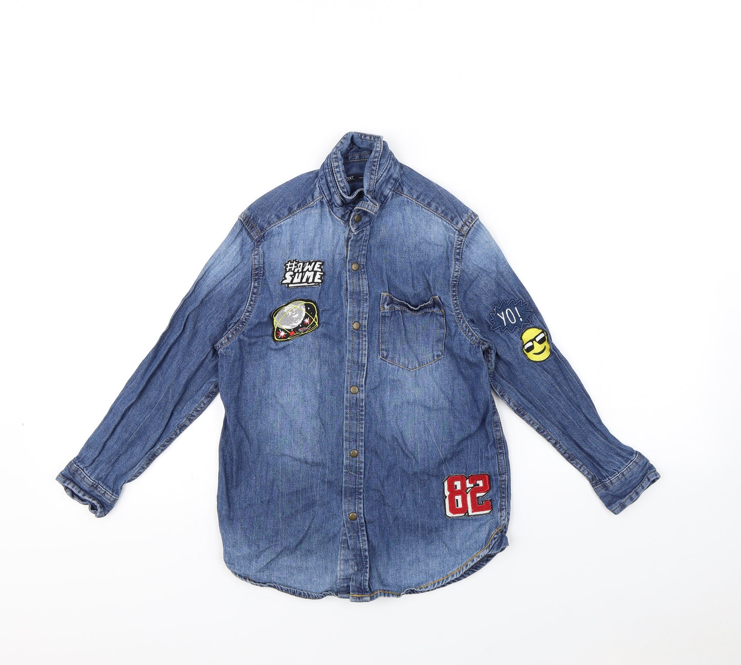 NEXT Boys Blue  Denim Basic Button-Up Size 7 Years