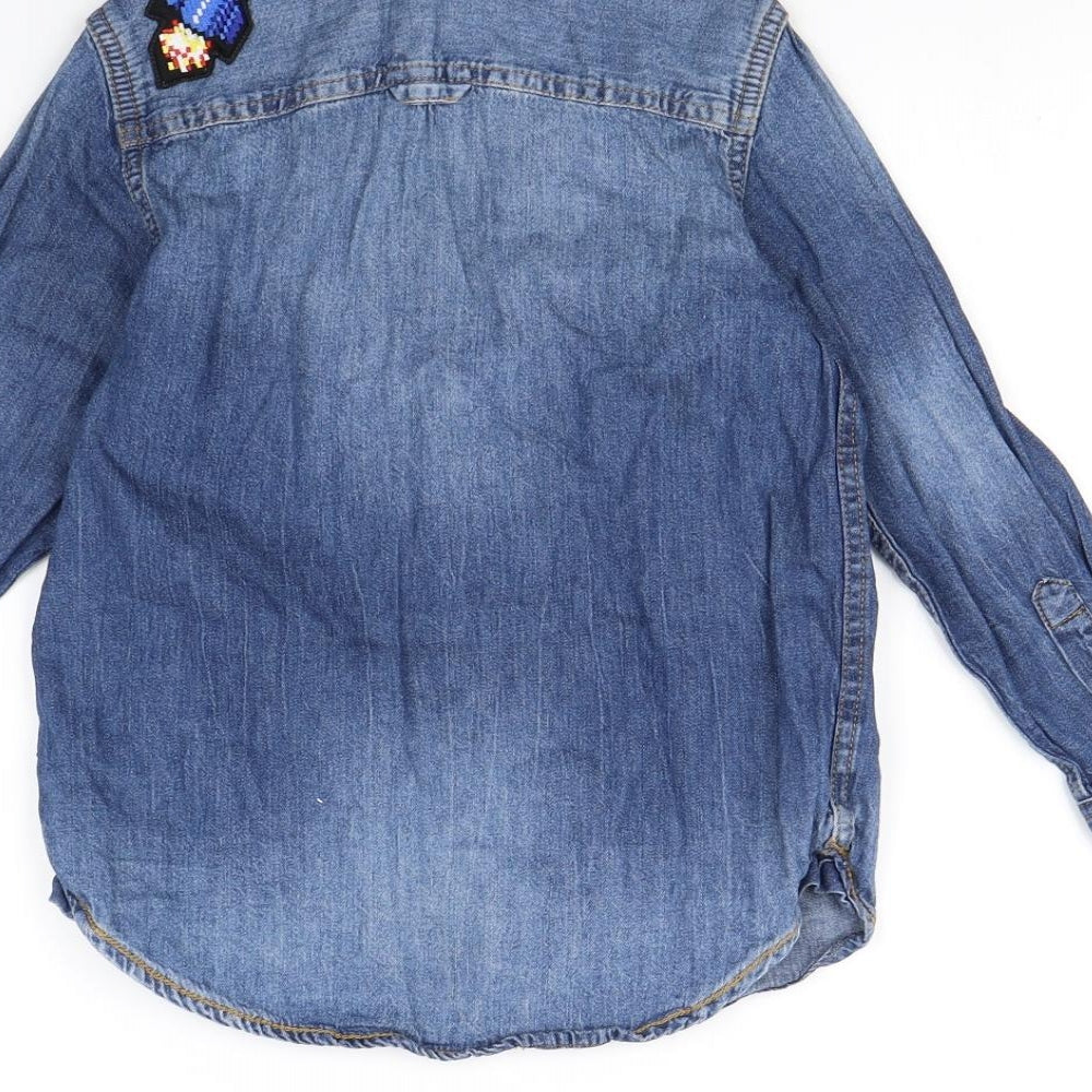 NEXT Boys Blue  Denim Basic Button-Up Size 7 Years