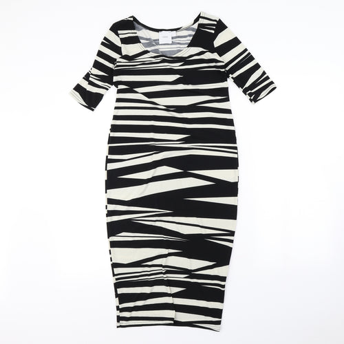 ASOS Womens Black Animal Print  Bodycon  Size 8