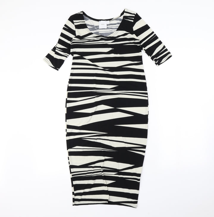 ASOS Womens Black Animal Print  Bodycon  Size 8
