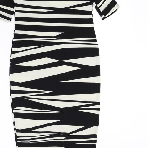 ASOS Womens Black Animal Print  Bodycon  Size 8