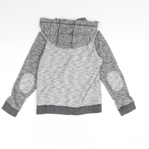 Preworn Boys Grey   Full Zip Hoodie Size 9 Years  - Elbow pads