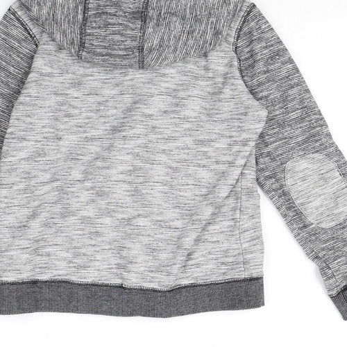Preworn Boys Grey   Full Zip Hoodie Size 9 Years  - Elbow pads
