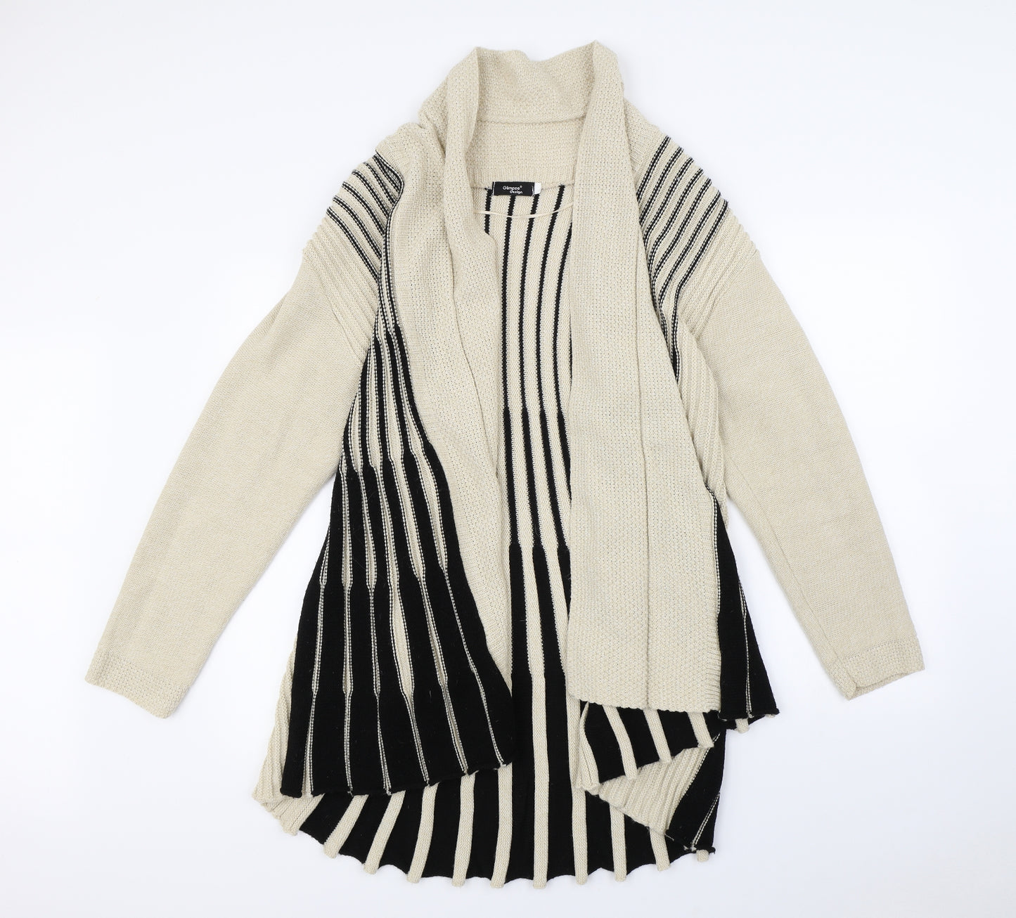 Glimpse Design Womens Beige   Cardigan Jumper Size L