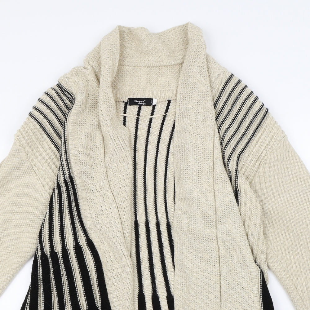 Glimpse Design Womens Beige   Cardigan Jumper Size L