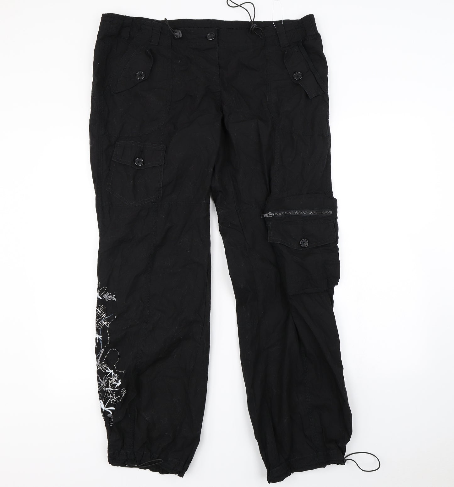 Preworn Womens Black   Trousers  Size 18 L27 in