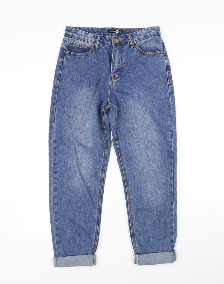 Boohoo Womens Blue   Straight Jeans Size 8 L28 in