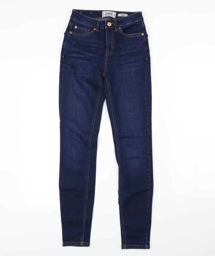 New Look Womens Blue Straight Jeans Size 6 L28 in
