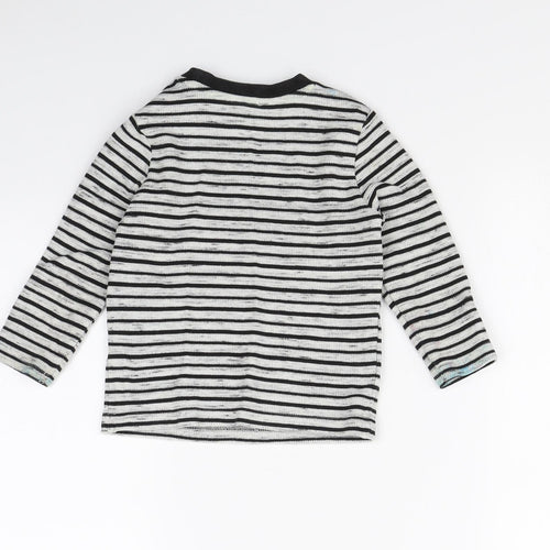 F&F Boys Black Striped  Basic T-Shirt Size 18-24 Months