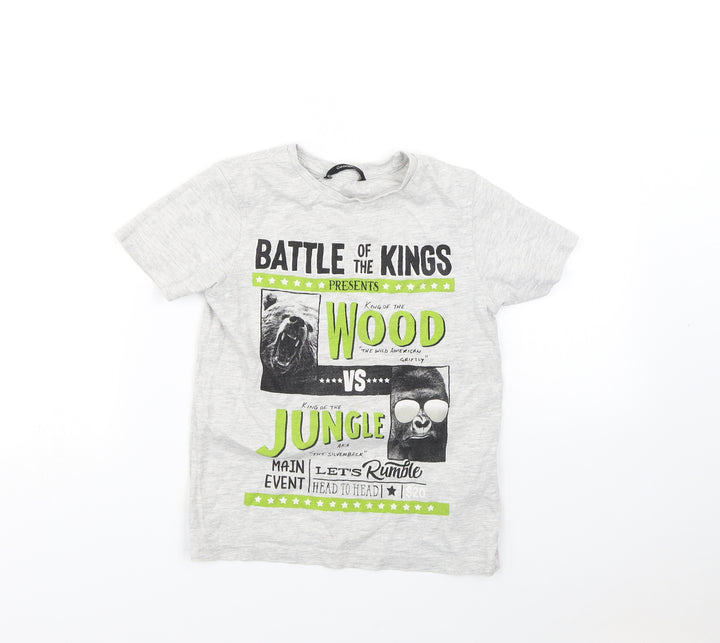 George Boys Grey Basic T-Shirt Size 6 Years