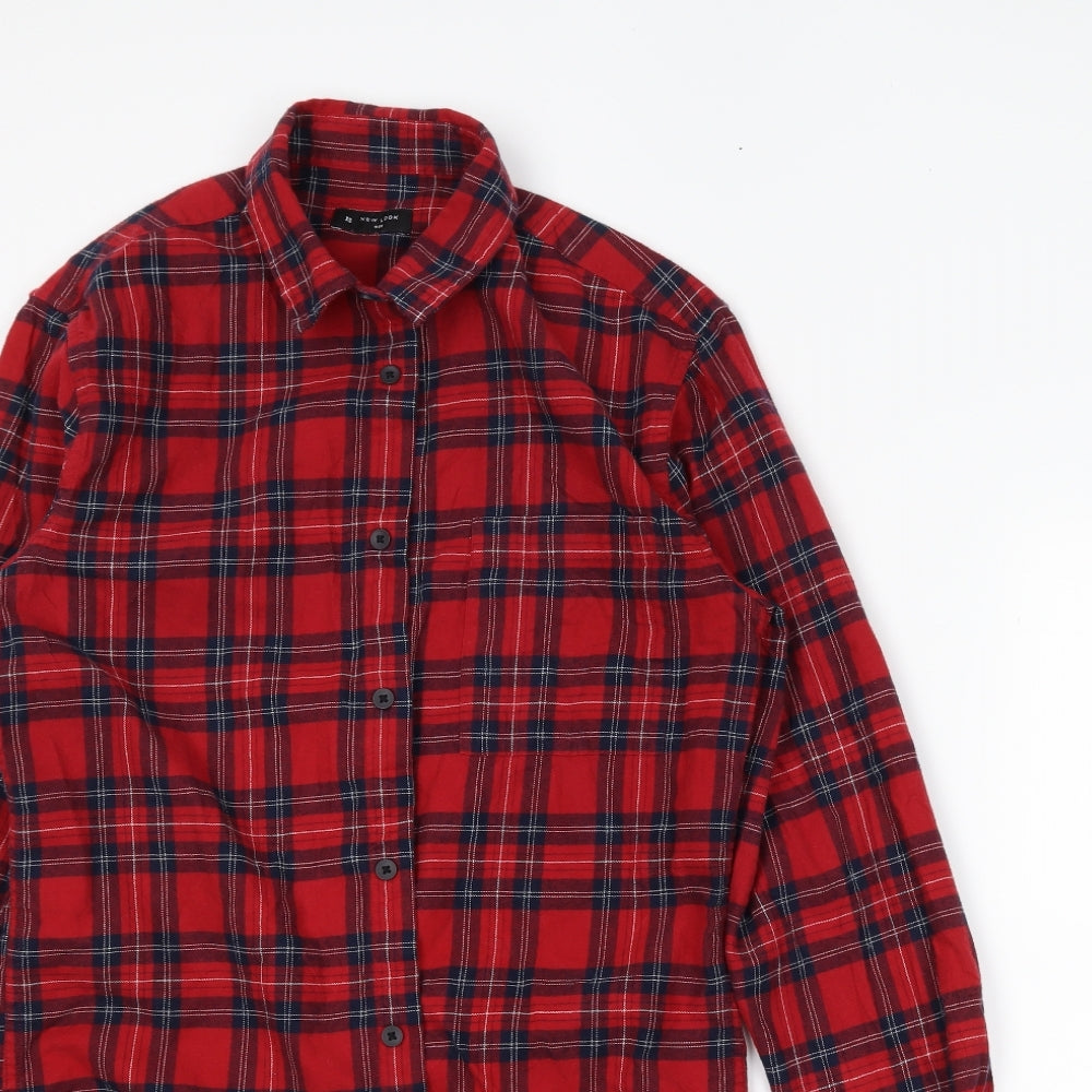 newlook Mens Red Plaid   Button-Up Size XS