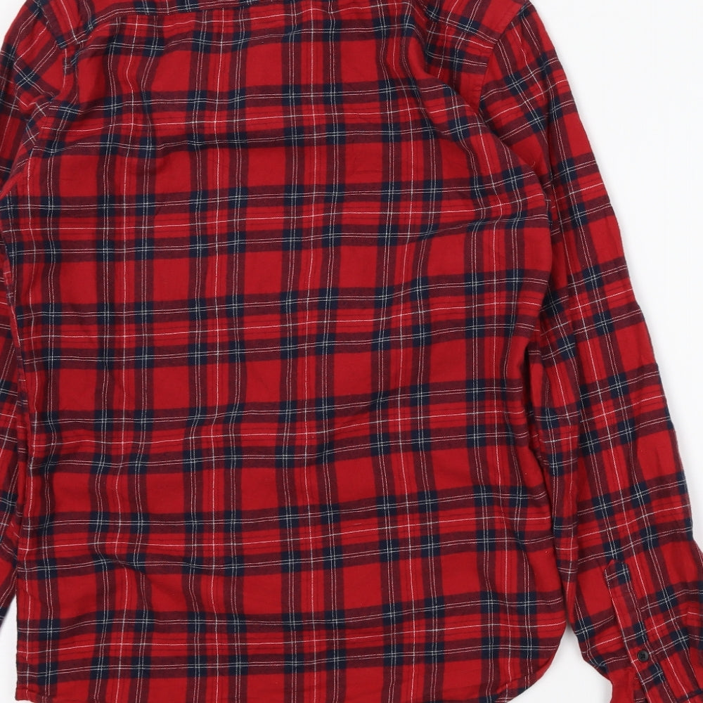 newlook Mens Red Plaid   Button-Up Size XS