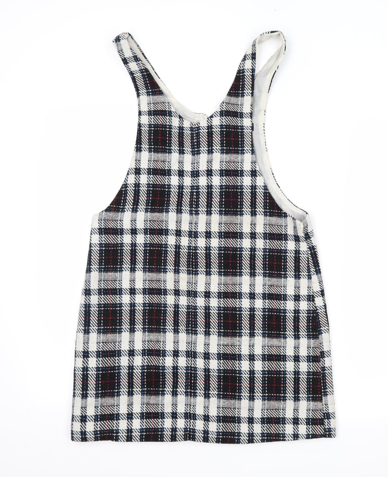 newlook Womens Black Plaid  Pinafore/Dungaree Dress  Size 8