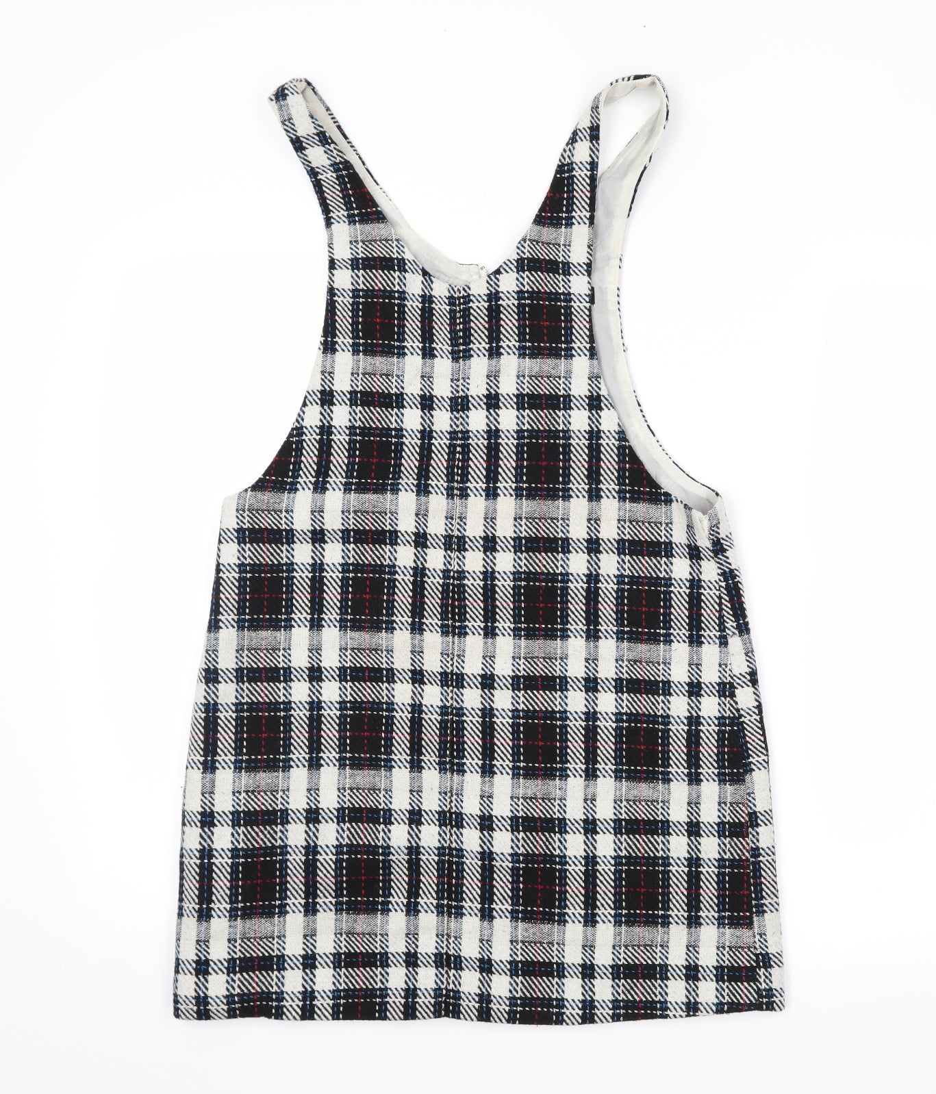 newlook Womens Black Plaid  Pinafore/Dungaree Dress  Size 8